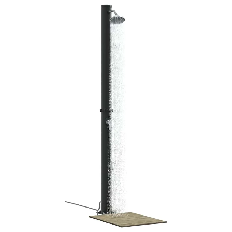Douche solaire extérieure Noir 217 cm PVC et Aluminium - 3