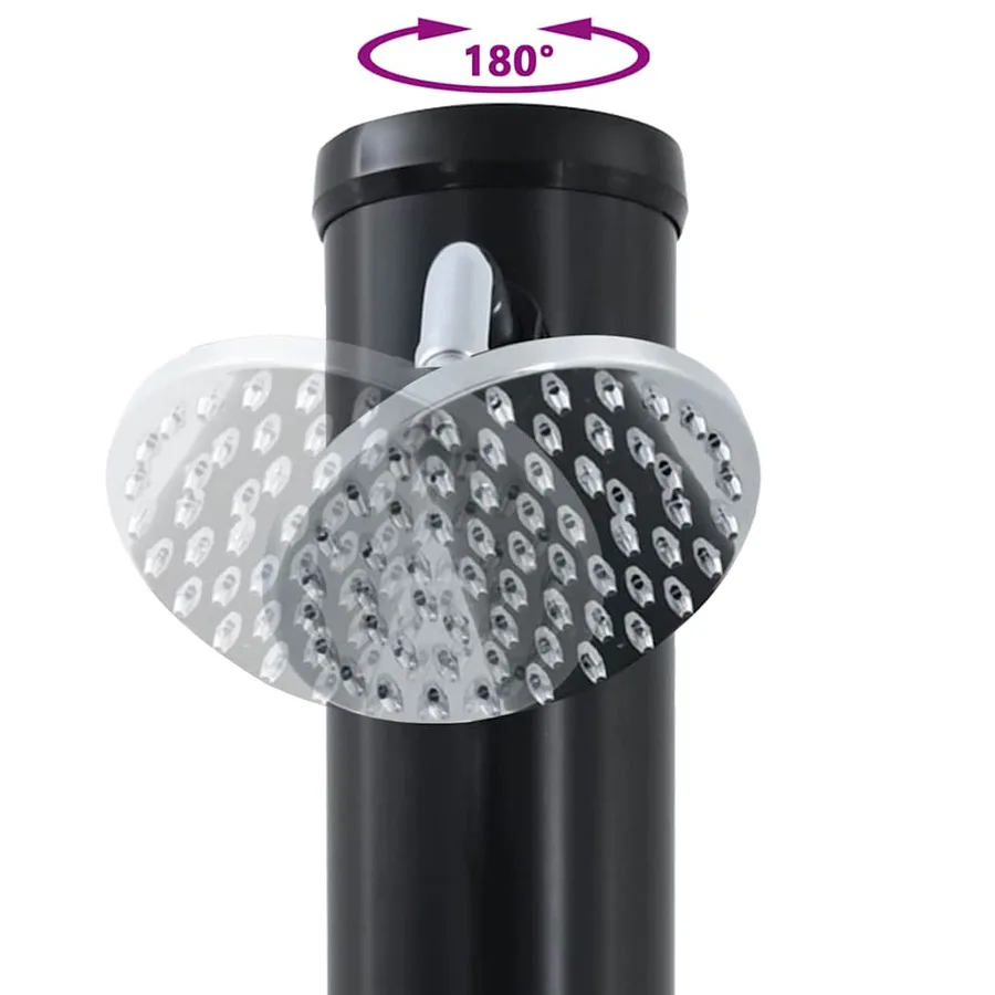 Douche solaire extérieure Noir 217 cm PVC et Aluminium - 8