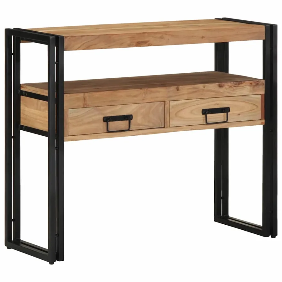 Table console Marron 90 x 33 x 75 cm Bois d'Acacia Massif