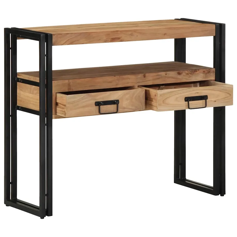 Table console Marron 90 x 33 x 75 cm Bois d'Acacia Massif - 2
