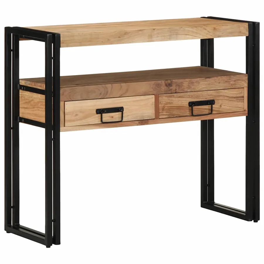 Table console Marron 90 x 33 x 75 cm Bois d'Acacia Massif - 3