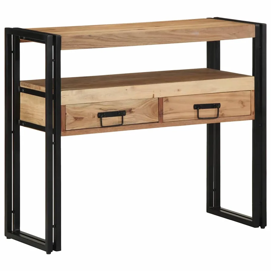 Table console Marron 90 x 33 x 75 cm Bois d'Acacia Massif - 4