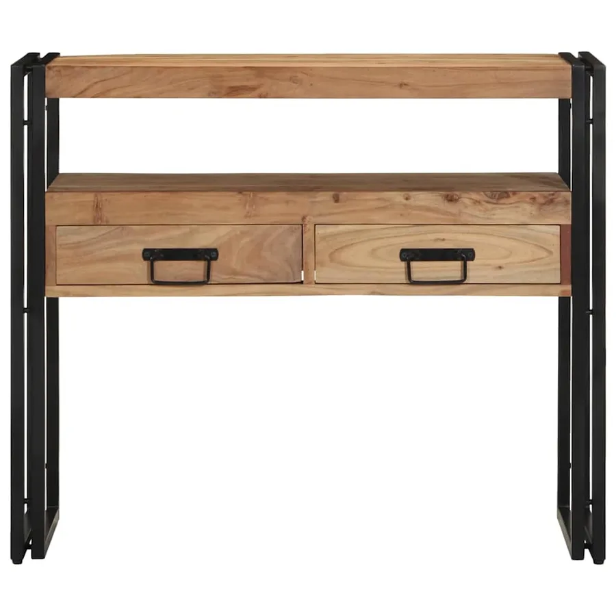 Table console Marron 90 x 33 x 75 cm Bois d'Acacia Massif - 5