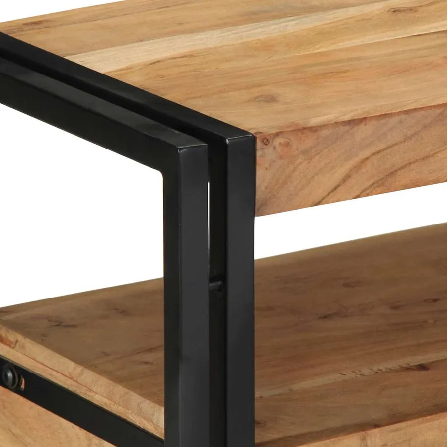 Table console Marron 90 x 33 x 75 cm Bois d'Acacia Massif - 8