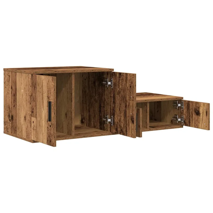 Armoire de rangement 2 pcs Bois ancien 103 x 41 x 40 cm - 6