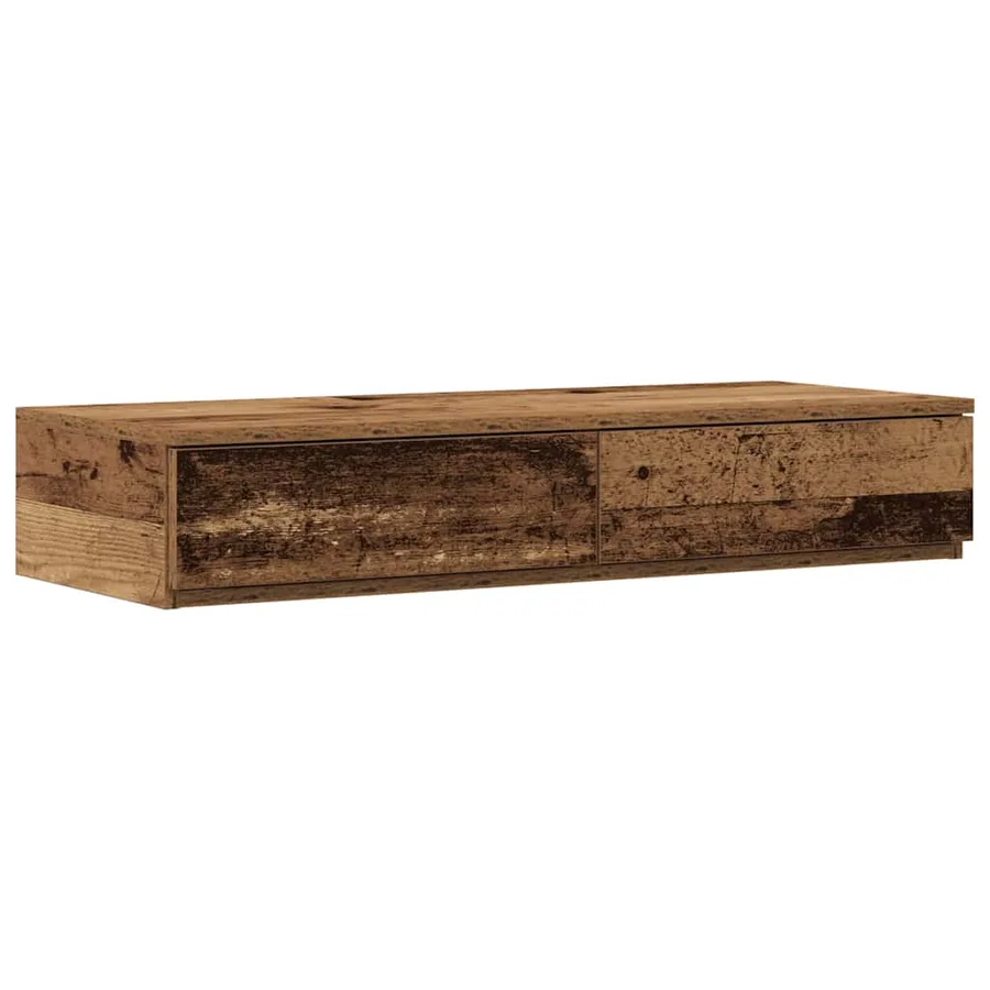 Cadre de lit avec rangement avec tiroir Bois Ancien 100 cm - 6
