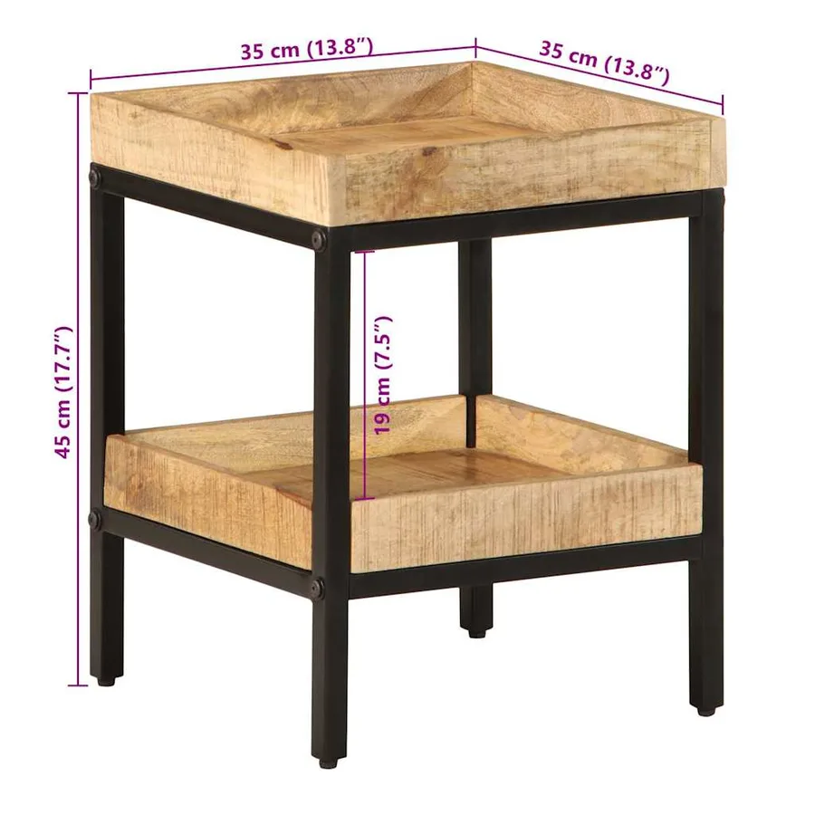 Table d'appoint Marron 35 x 35 x 45 cm Bois de mangue massif - 10