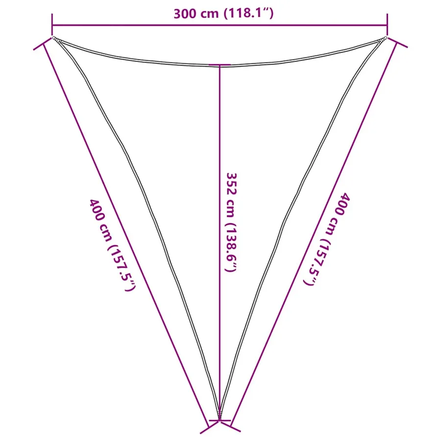 Voile d'ombrage 160 g/m² triangulaire sable 3x4x4 m PEHD - 10