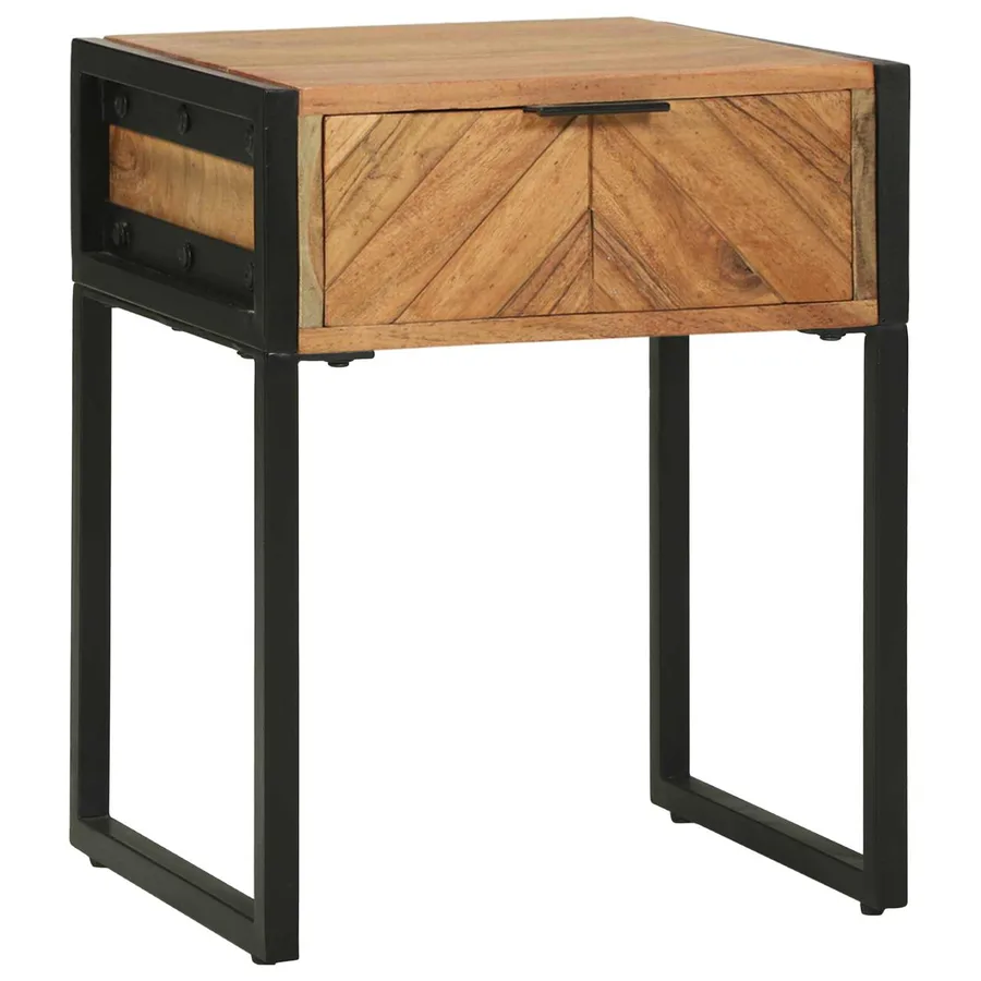 Table de chevet avec tiroir Marron 40 x 35 x 50 cm - 2