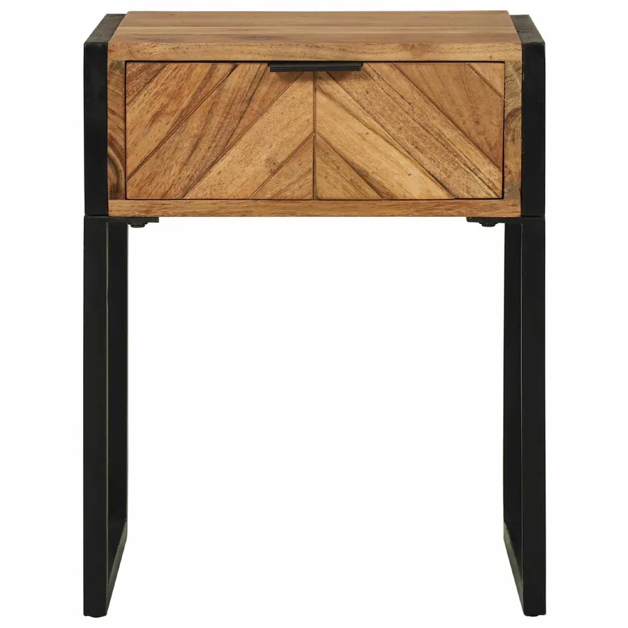Table de chevet avec tiroir Marron 40 x 35 x 50 cm - 4