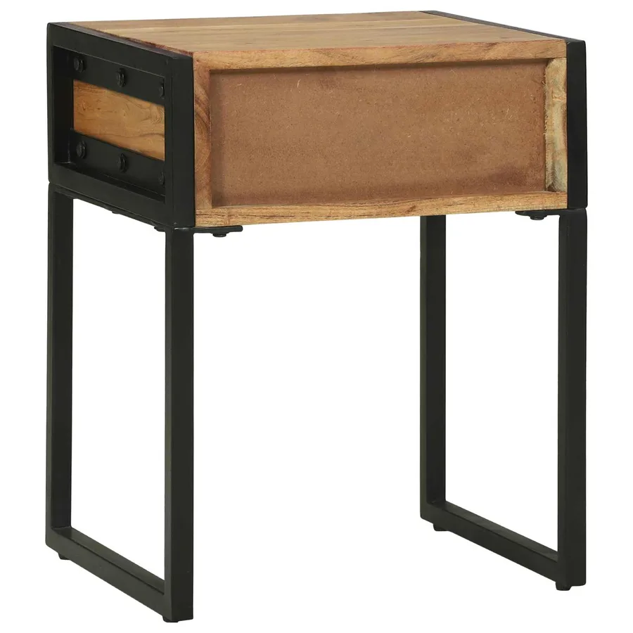 Table de chevet avec tiroir Marron 40 x 35 x 50 cm - 6