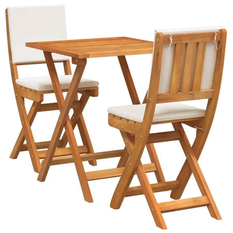 Ensemble bistrot 3 pcs Huile Naturelle Bois d'Acacia Massif - 2