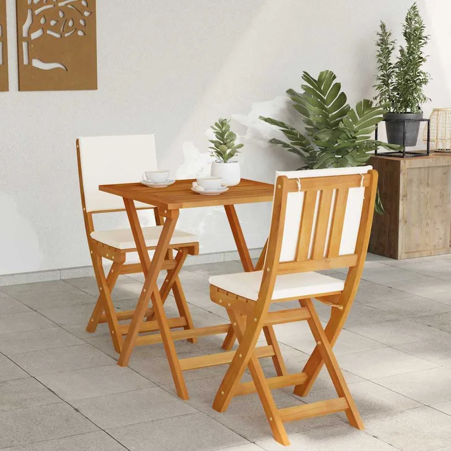 Ensemble bistrot 3 pcs Huile Naturelle Bois d'Acacia Massif - 4