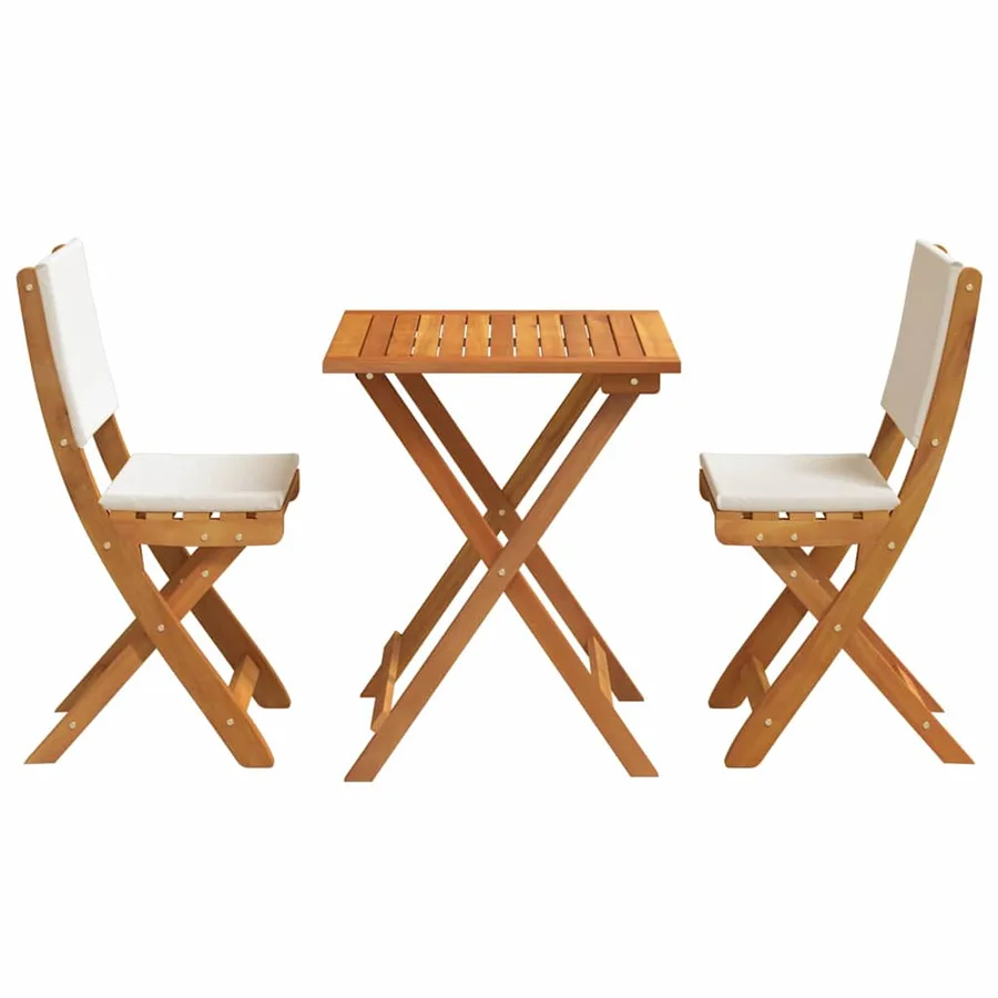 Ensemble bistrot 3 pcs Huile Naturelle Bois d'Acacia Massif - 7