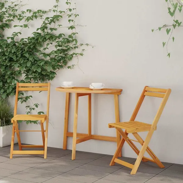 Ensemble bistrot 3 pcs Huile Naturelle Bois d'Acacia Massif