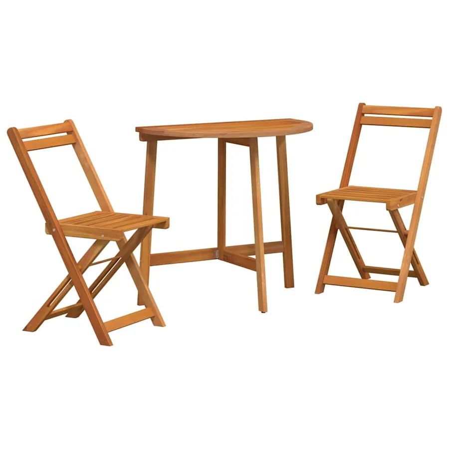 Ensemble bistrot 3 pcs Huile Naturelle Bois d'Acacia Massif - 2