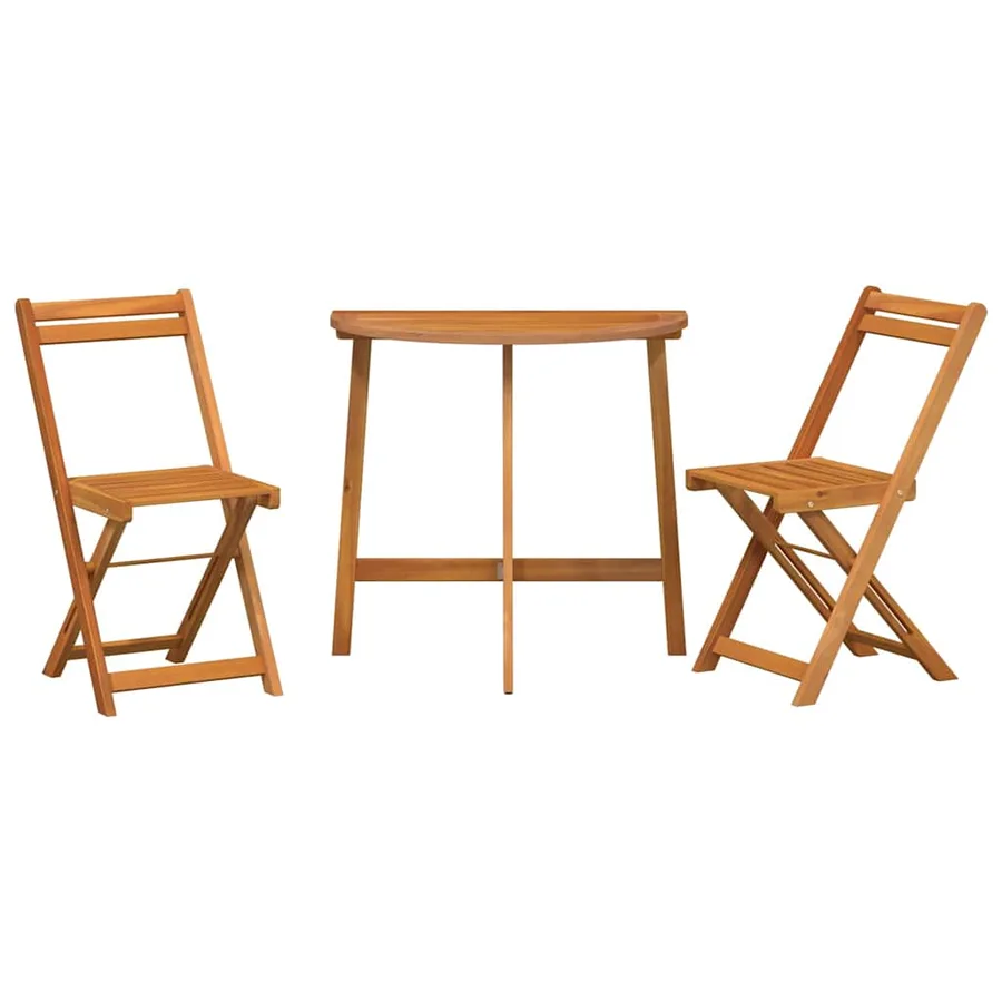 Ensemble bistrot 3 pcs Huile Naturelle Bois d'Acacia Massif - 7