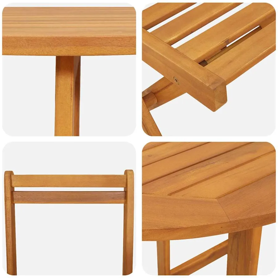 Ensemble bistrot 3 pcs Huile Naturelle Bois d'Acacia Massif - 9