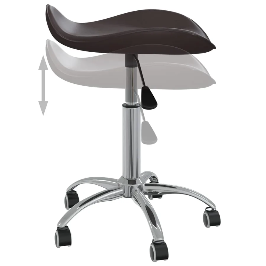 Chaise pivotante de salle à manger Marron Similicuir - 5
