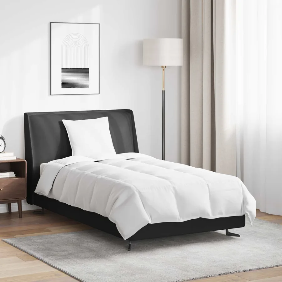 Duvet d'été simple avec oreiller 2 pcs Blanc Plume de canard