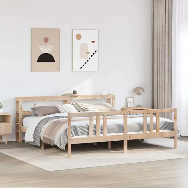 Cadre de lit avec tête de lit sans matelas 200x200 cm