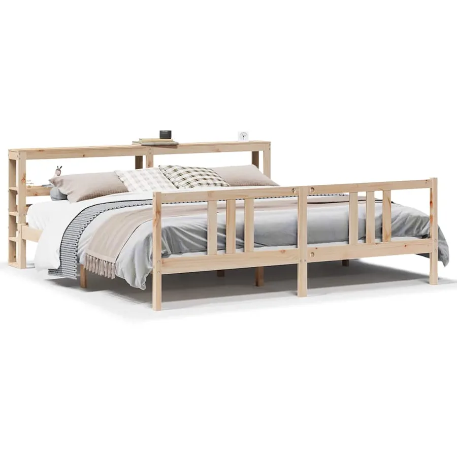 Cadre de lit avec tête de lit sans matelas 200x200 cm - 2