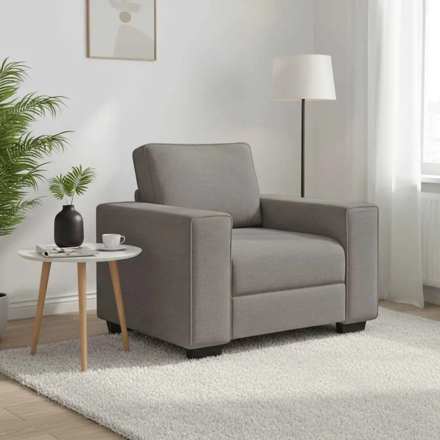 Canapé-fauteuil taupe 100x77x82 cm en tissu