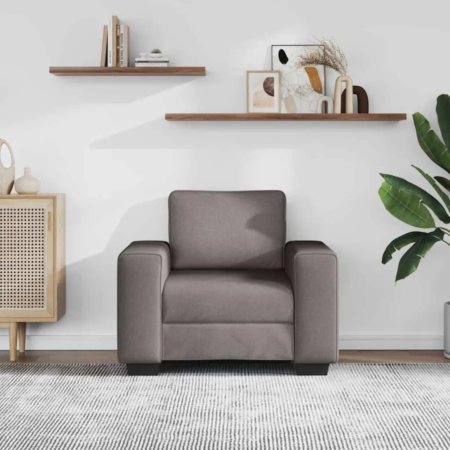 Canapé-fauteuil taupe 100x77x82 cm en tissu - 3