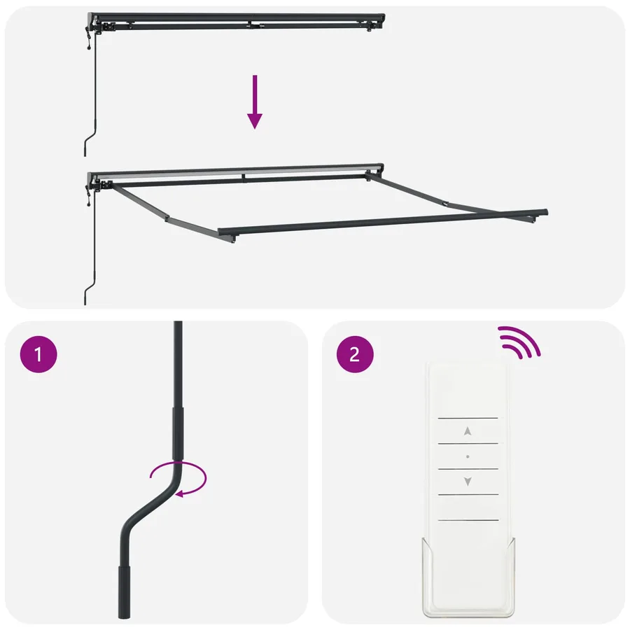 Auvent Rétractable Anthracite 350 x 250 cm - 11