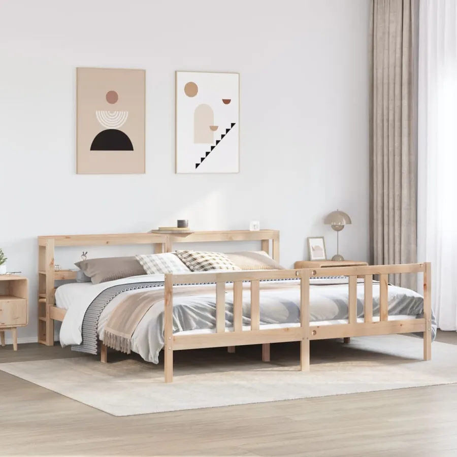 Cadre de lit avec tête de lit sans matelas 180x200 cm