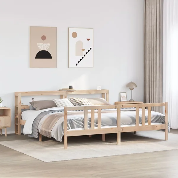 Cadre de lit avec tête de lit sans matelas 180x200 cm