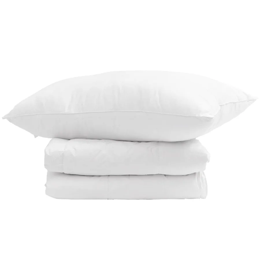 Duvet d'hiver avec oreiller 2 pcs Blanc Plume de canard - 2