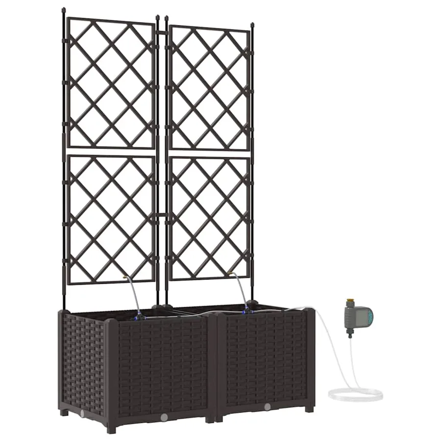 Cache-pot de jardin 2 pc Marron 80 x 40 x 142 cm PP - 2