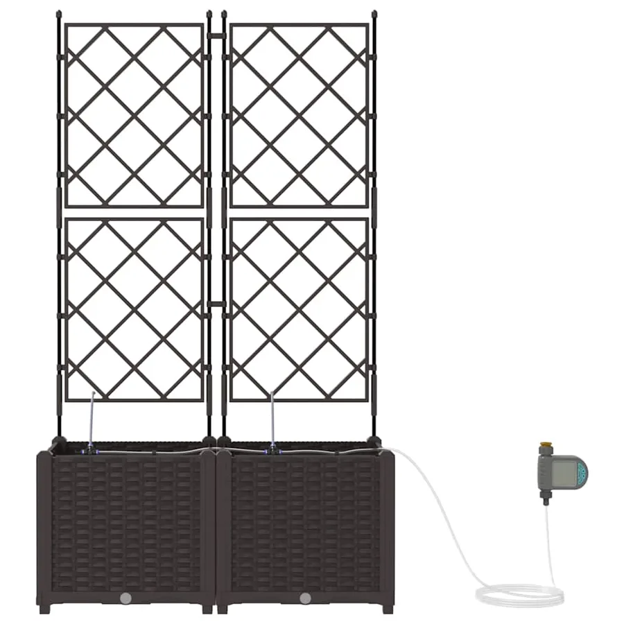 Cache-pot de jardin 2 pc Marron 80 x 40 x 142 cm PP - 6