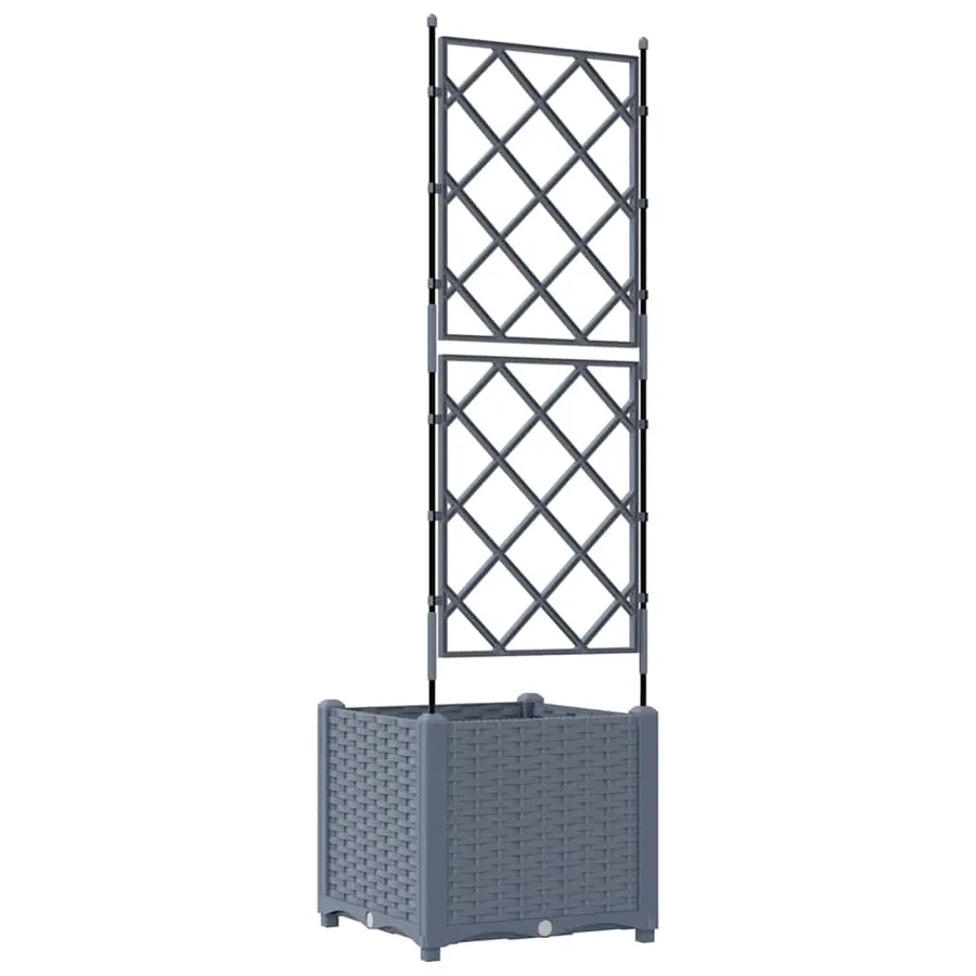 Cache-pot de jardin Gris clair 40 x 40 x 143 cm PP - 7