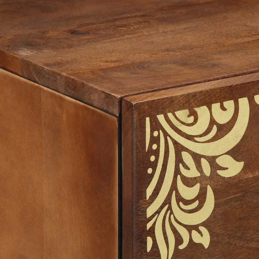 Cabinet de chevet avec tiroir Marron miel 50 x 33 x 62 cm - 6