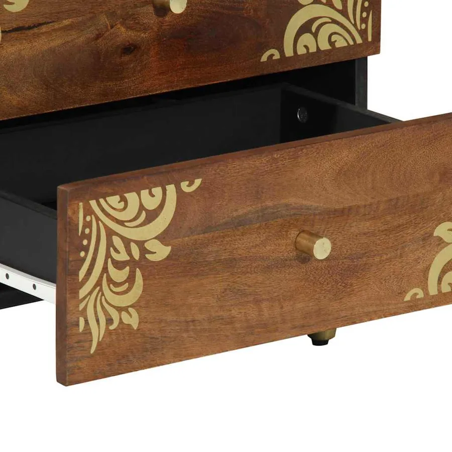 Cabinet de chevet avec tiroir Marron miel 50 x 33 x 62 cm - 7
