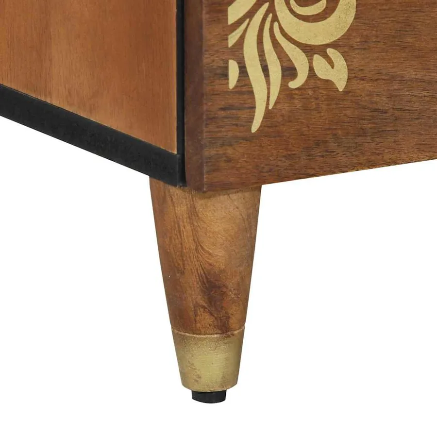 Cabinet de chevet avec tiroir Marron miel 50 x 33 x 62 cm - 8