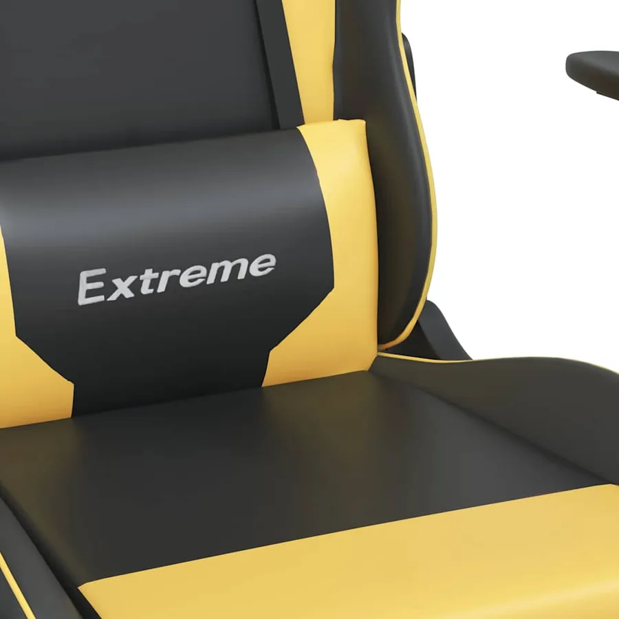 Chaise de jeu de massage Noir et doré Similicuir - 11