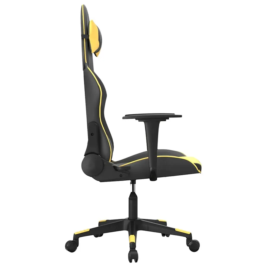 Chaise de jeu de massage Noir et doré Similicuir - 4