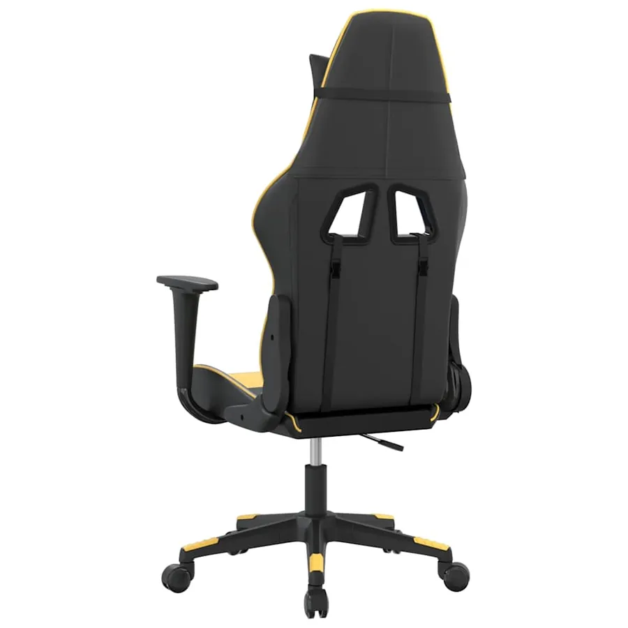 Chaise de jeu de massage Noir et doré Similicuir - 8