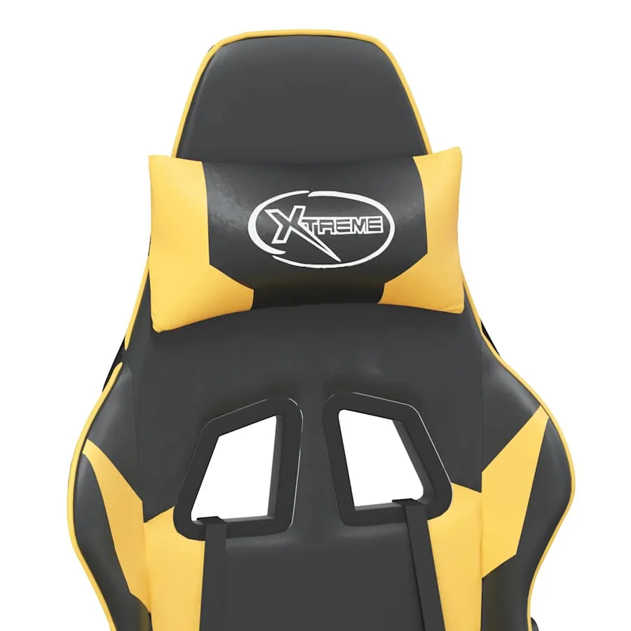 Chaise de jeu de massage Noir et doré Similicuir - 9