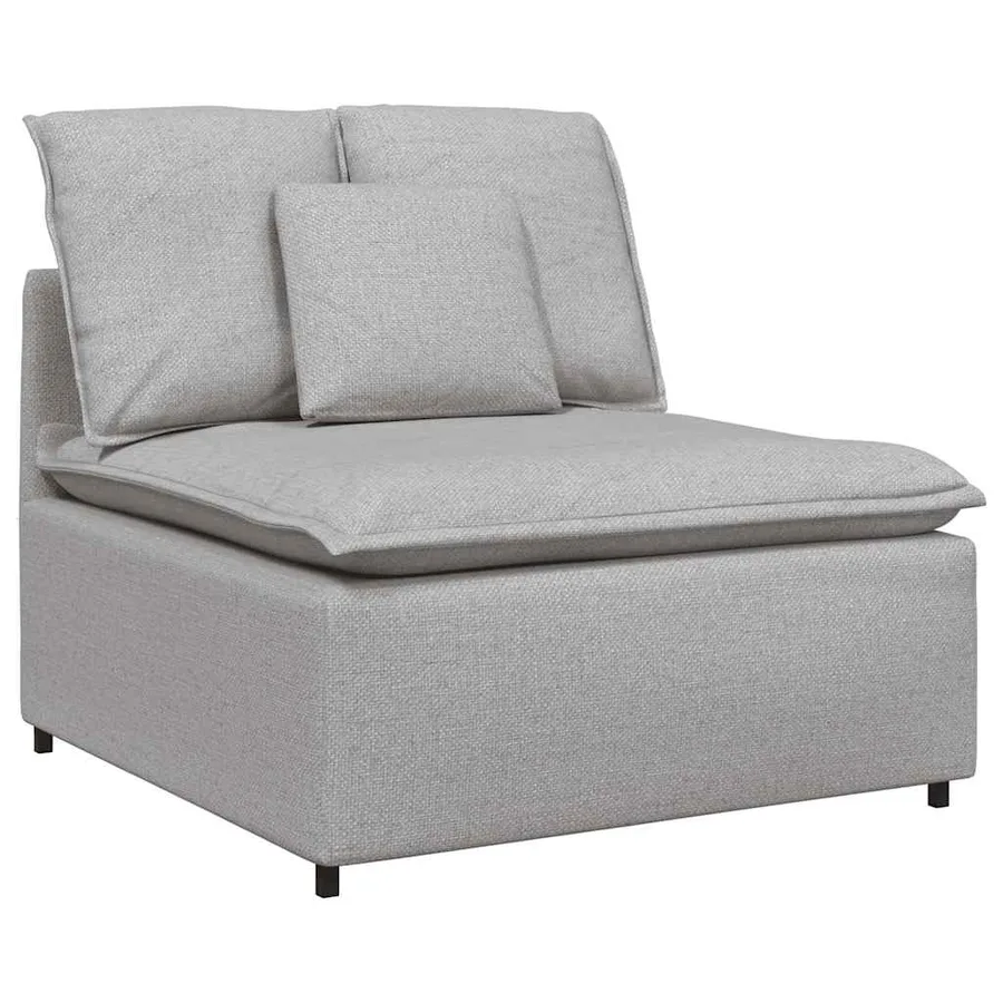 Canapé modulable avec coussins en tissu gris nuage - 4