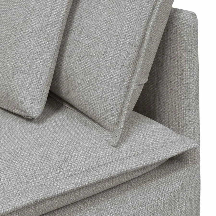 Canapé modulable avec coussins en tissu gris nuage - 8