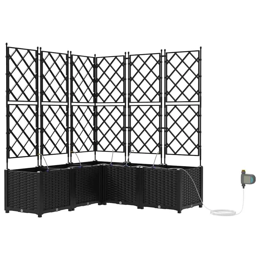 Cache-pot de jardin 5 pc Noir 120 x 120 x 142 cm PP - 2