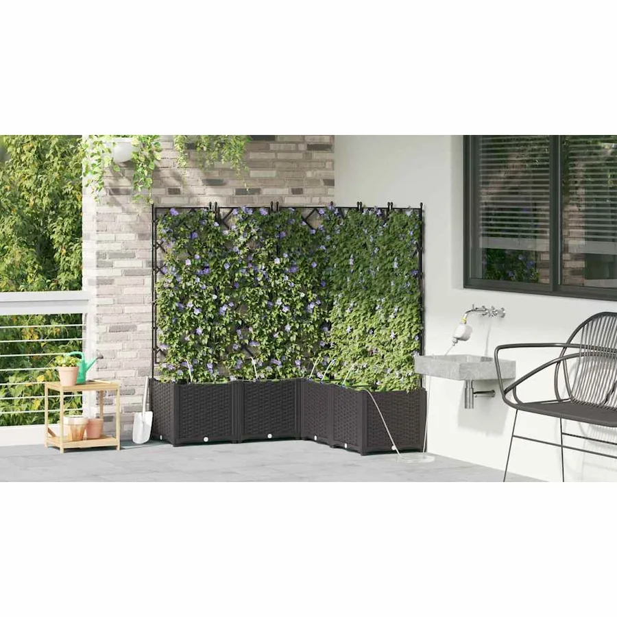 Cache-pot de jardin 5 pc Noir 120 x 120 x 142 cm PP - 4