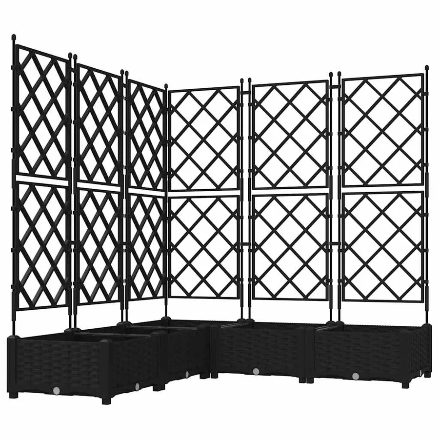 Cache-pot de jardin 5 pc Noir 120 x 120 x 125,5 cm PP - 2