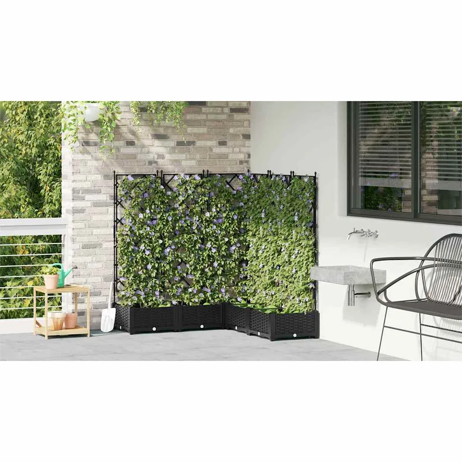 Cache-pot de jardin 5 pc Noir 120 x 120 x 125,5 cm PP - 4