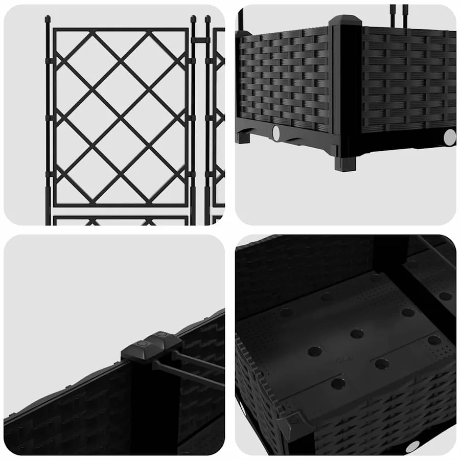 Cache-pot de jardin 5 pc Noir 120 x 120 x 125,5 cm PP - 7