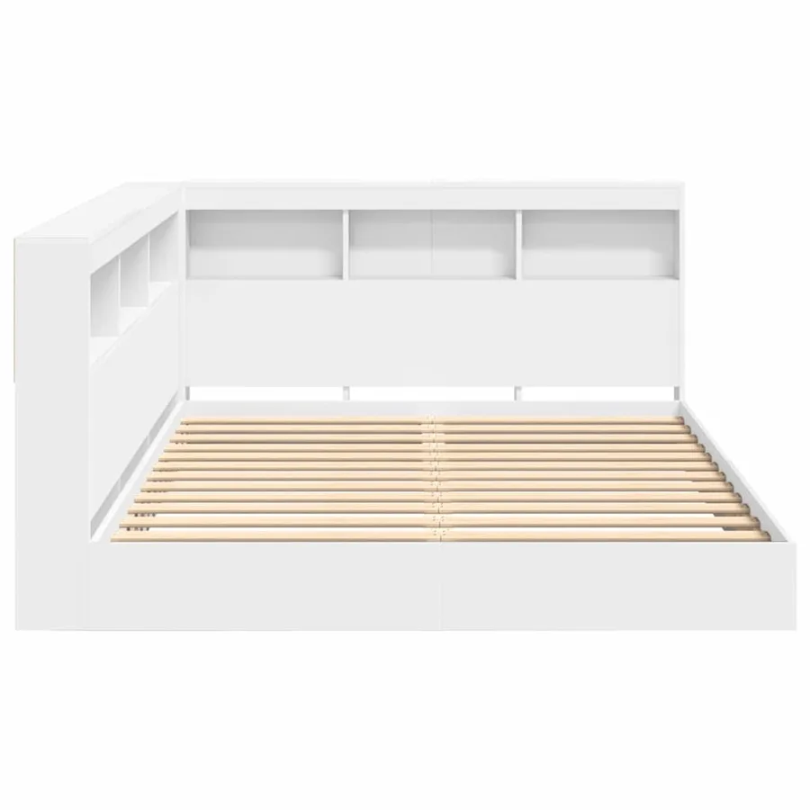 Lit Bibliothèque Blanc 150 x 200 cm Bois d'ingénierie - 7